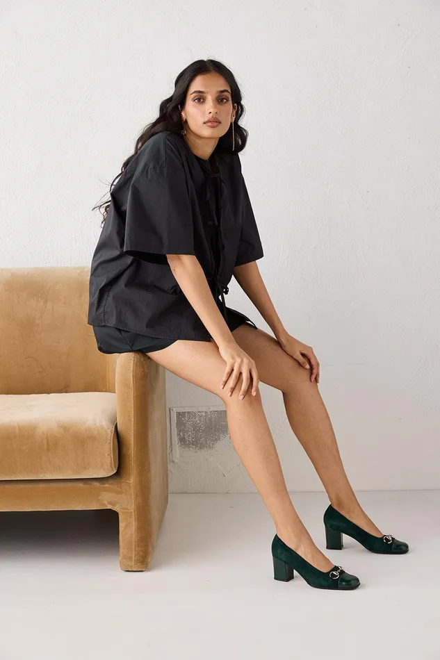 VRG GRL Naomi Smock Top Black Women Sets VRG GRL Naomi Smock Top Black Women Sets