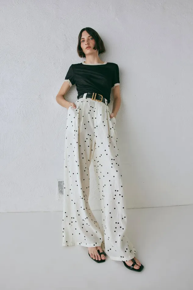 VRG GRL Skye Linen Pants Dot Women Pants
