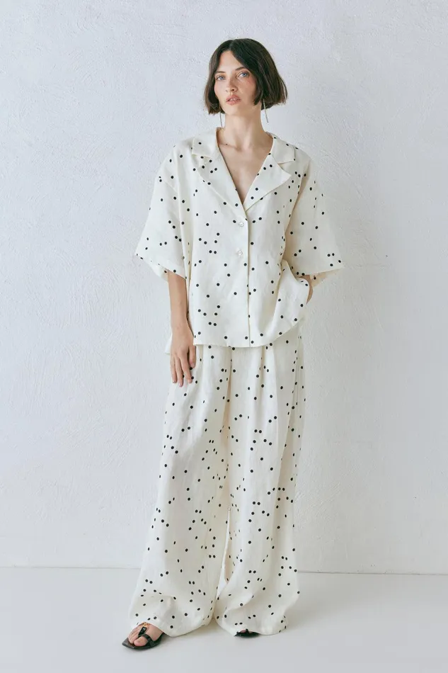 VRG GRL Skye Linen Pants Dot Women Pants VRG GRL Skye Linen Pants Dot Women Pants