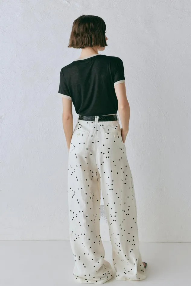 VRG GRL Skye Linen Pants Dot Women Pants VRG GRL Skye Linen Pants Dot Women Pants