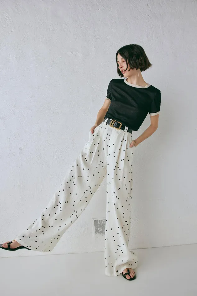 VRG GRL Skye Linen Pants Dot Women Pants VRG GRL Skye Linen Pants Dot Women Pants