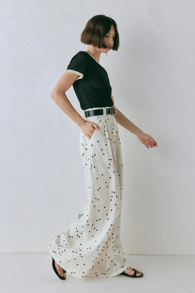 VRG GRL Skye Linen Pants Dot Women Pants VRG GRL Skye Linen Pants Dot Women Pants