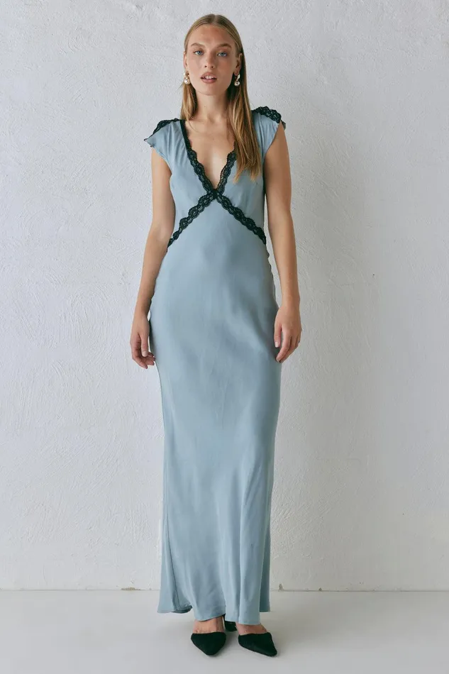 VRG GRL The Ivy Bias Cut Maxi Dress Steel Women MidiMaxi Dresses VRG GRL The Ivy Bias Cut Maxi Dress Steel Women MidiMaxi Dresses
