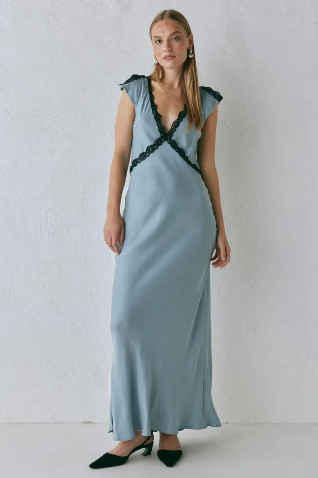 VRG GRL The Ivy Bias Cut Maxi Dress Steel Women MidiMaxi Dresses VRG GRL The Ivy Bias Cut Maxi Dress Steel Women MidiMaxi Dresses