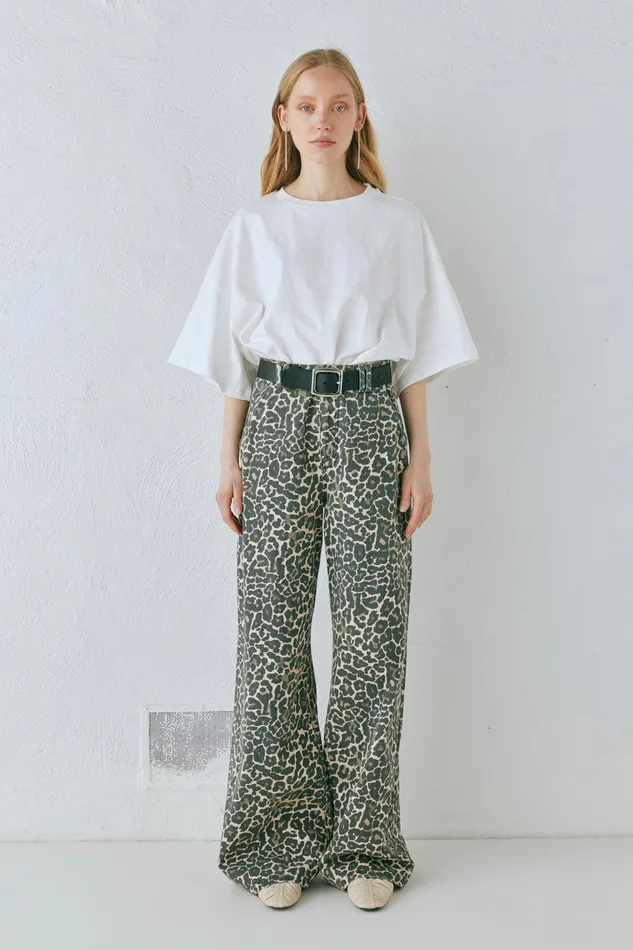 VRG GRL Zia Denim Jeans Leopard Women Pants VRG GRL Zia Denim Jeans Leopard Women Pants