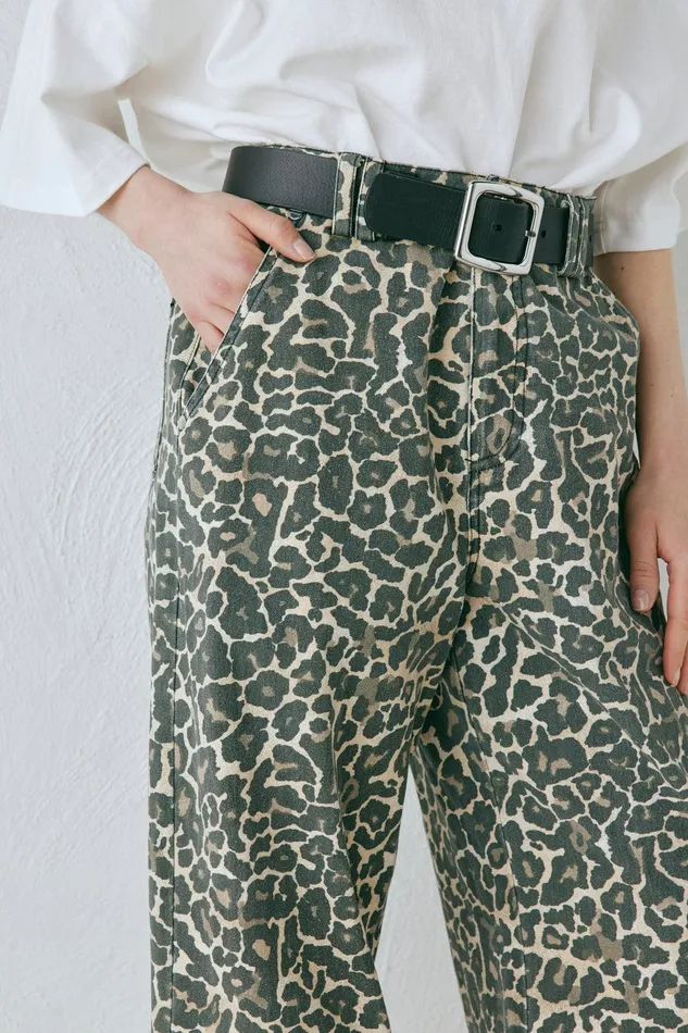 VRG GRL Zia Denim Jeans Leopard Women Pants VRG GRL Zia Denim Jeans Leopard Women Pants