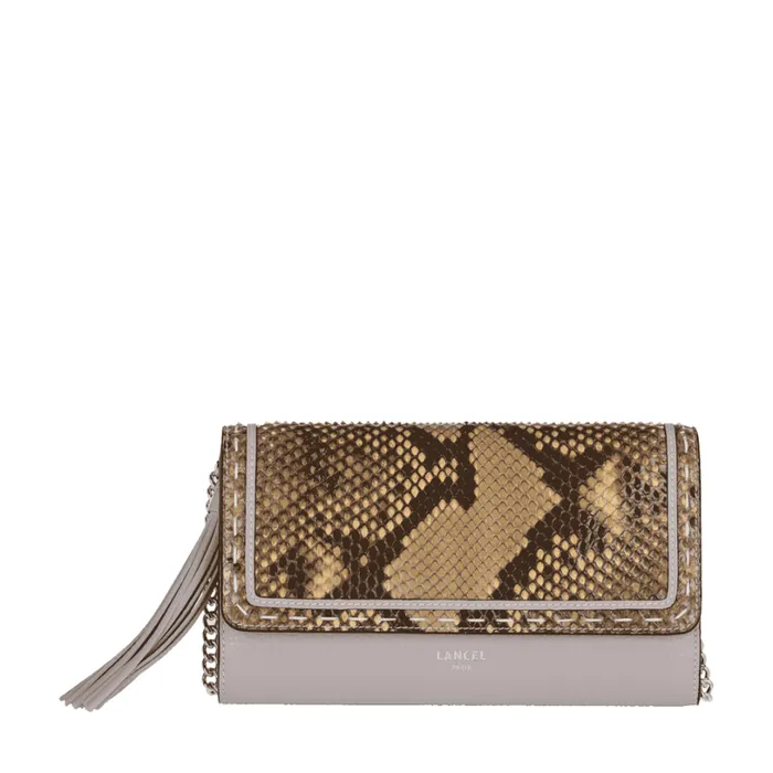 Wallet Chain Multico Grey Mauve Women Lancel Clutch