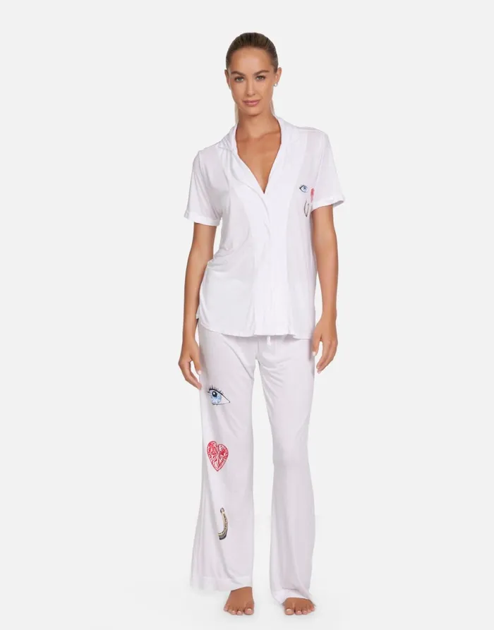 Waverly I Love U White Women039s Lauren Moshi Short Sleeve