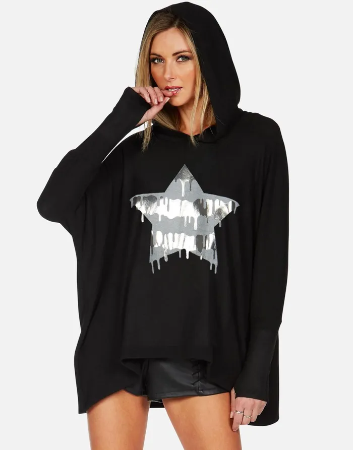 Wilma X Dripping Star Black Women039s Lauren Moshi Hoodies