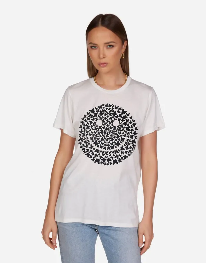 Wolf Butterfly Happyface Milk Women039s Lauren Moshi Short Sleeve