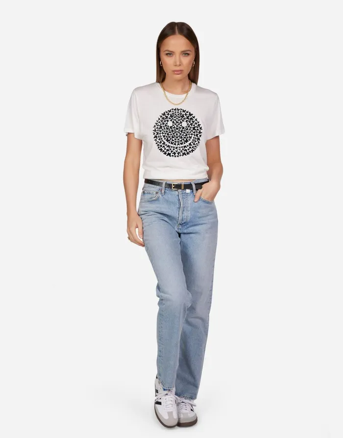 Wolf Butterfly Happyface Milk Women039s Lauren Moshi Short Sleeve