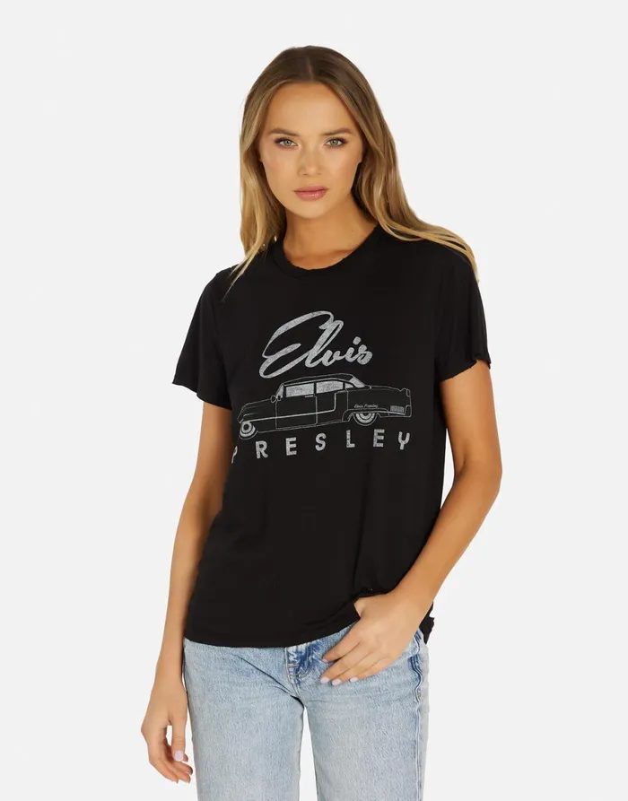 Wolf Elvis Presley Cadillac Black Women039s Lauren Moshi Short Sleeve