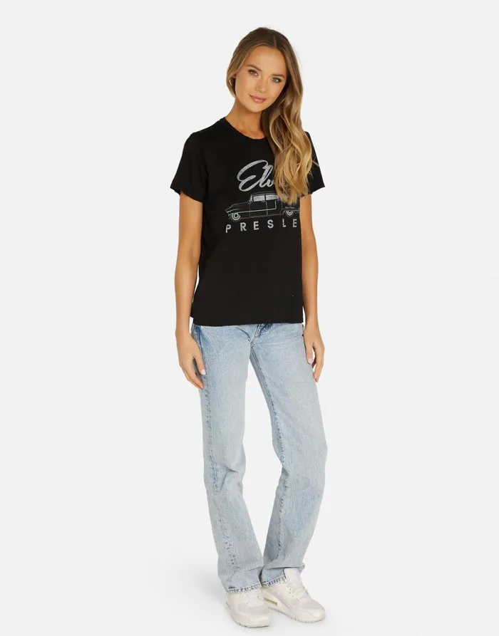 Wolf Elvis Presley Cadillac Black Women039s Lauren Moshi Short Sleeve