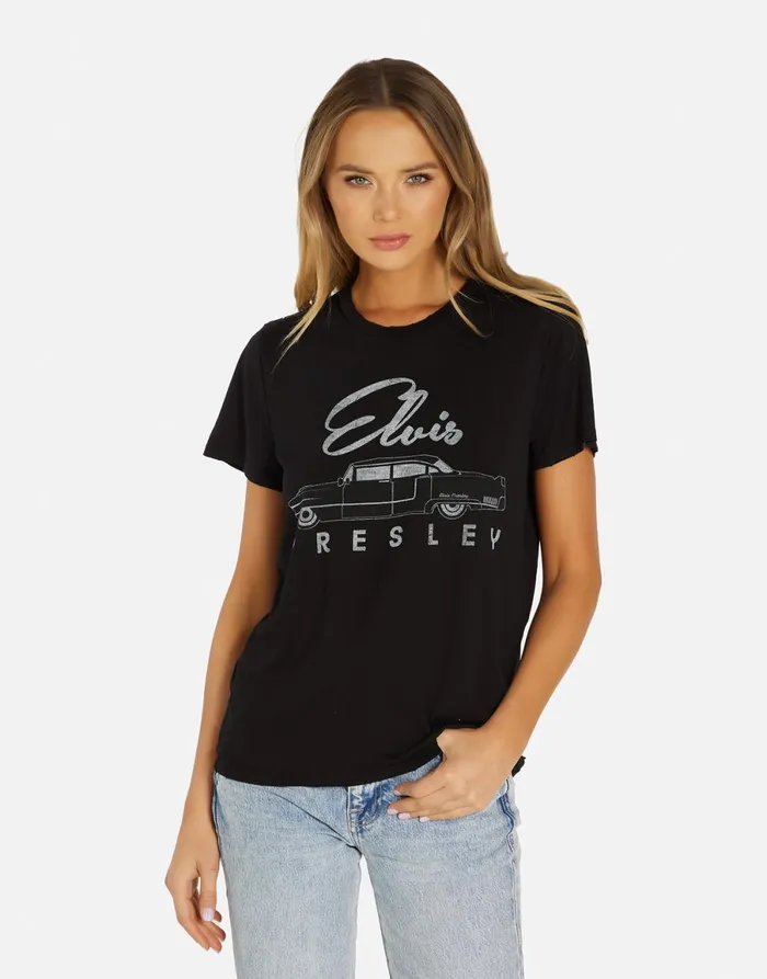 Wolf Elvis Presley Cadillac Black Women039s Lauren Moshi Short Sleeve