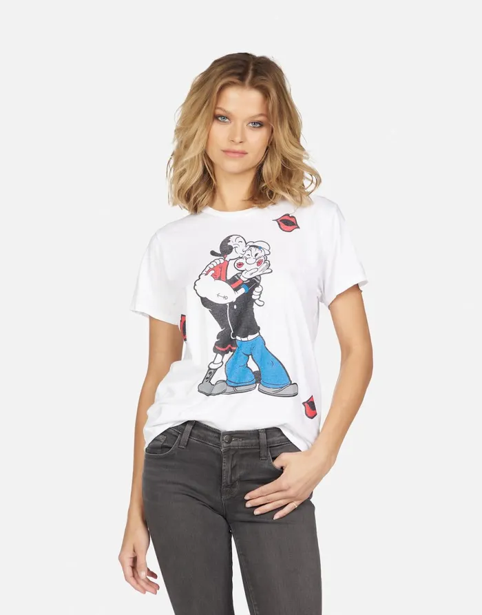 Wolf Popeye U0026 Olive Oyl White Women039s Lauren Moshi Short Sleeve