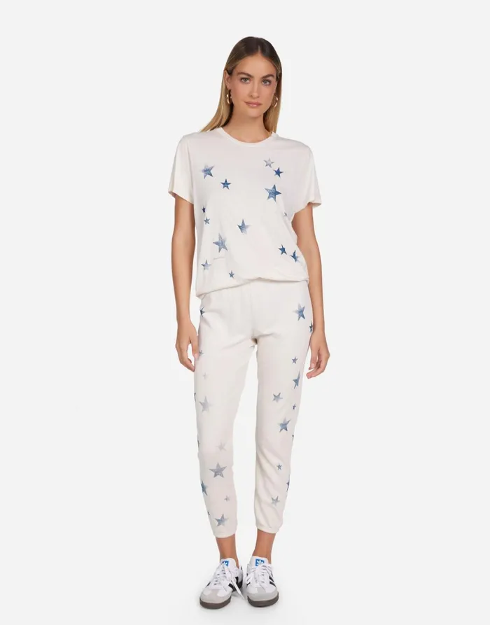 Wolf Vintage Stars Ivory Ombre Women039s Lauren Moshi Short Sleeve