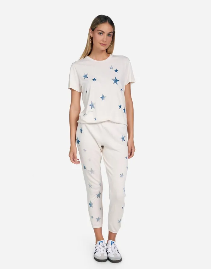 Wolf Vintage Stars Ivory Ombre Women039s Lauren Moshi Short Sleeve