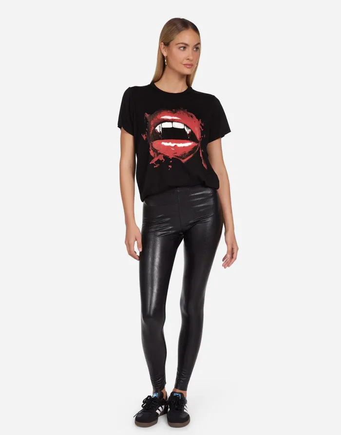 Wolf X Vampire Lip Black Women039s Lauren Moshi Short Sleeve