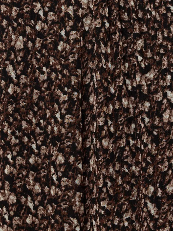 Women Abstract Leopard Midi Skirt Brown Jigsaw Skirts