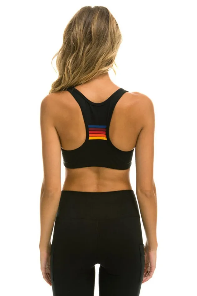Women Activewear Aviator Nation BOLT EMBROIDERY SPORTS BRA 8211 BLACK