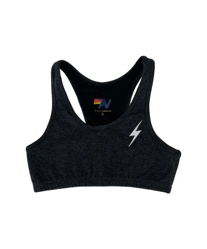 Women Activewear Aviator Nation BOLT EMBROIDERY SPORTS BRA 8211 CHARCOAL Women Activewear Aviator Nation BOLT EMBROIDERY SPORTS BRA 8211 CHARCOAL