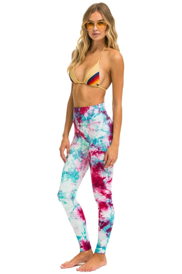 Women Activewear Aviator Nation HAND DYED FULL LENGTH HIRISE LEGGINGS 8211 TIE DYE TURQUOISE Women Activewear Aviator Nation HAND DYED FULL LENGTH HIRISE LEGGINGS 8211 TIE DYE TURQUOISE