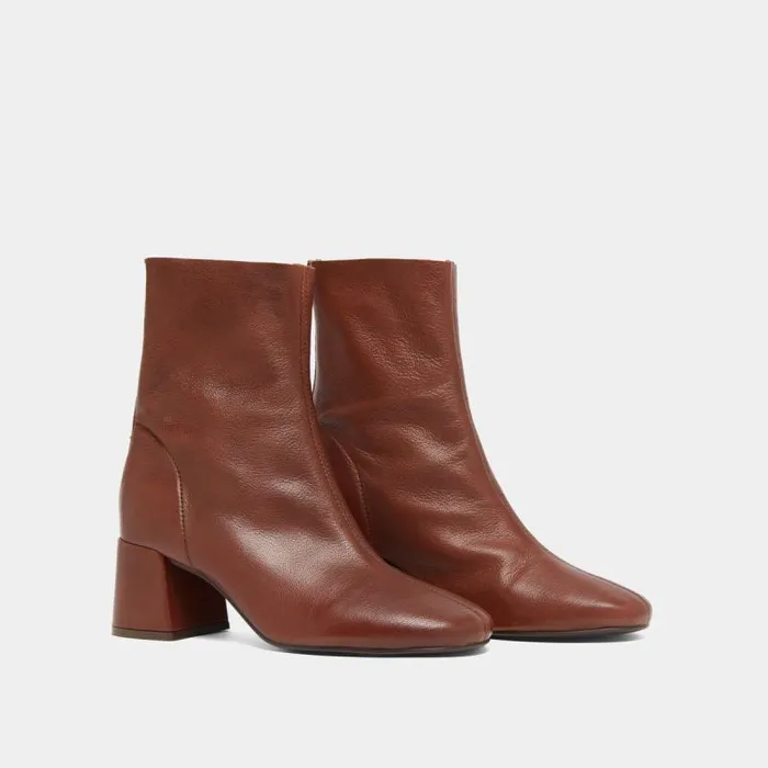 Women Ankle Boots With Rear Zips Brown JONAK Ankle Boots Lowboots Women Ankle Boots With Rear Zips Brown JONAK Ankle Boots Lowboots
