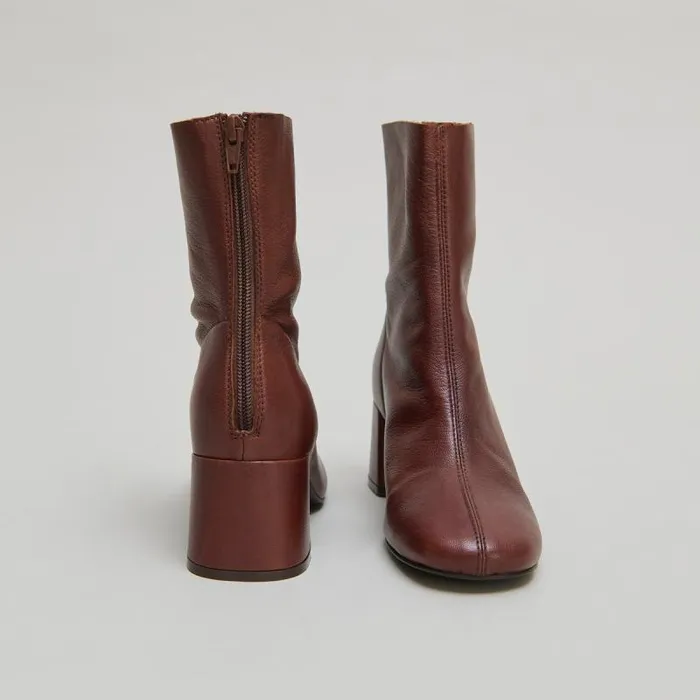 Women Ankle Boots With Rear Zips Brown JONAK Ankle Boots Lowboots Women Ankle Boots With Rear Zips Brown JONAK Ankle Boots Lowboots