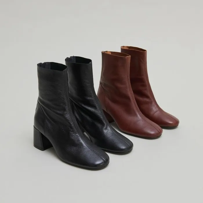 Women Ankle Boots With Rear Zips Brown JONAK Ankle Boots Lowboots Women Ankle Boots With Rear Zips Brown JONAK Ankle Boots Lowboots