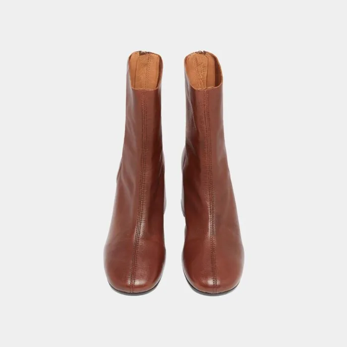 Women Ankle Boots With Rear Zips Brown JONAK Ankle Boots Lowboots Women Ankle Boots With Rear Zips Brown JONAK Ankle Boots Lowboots