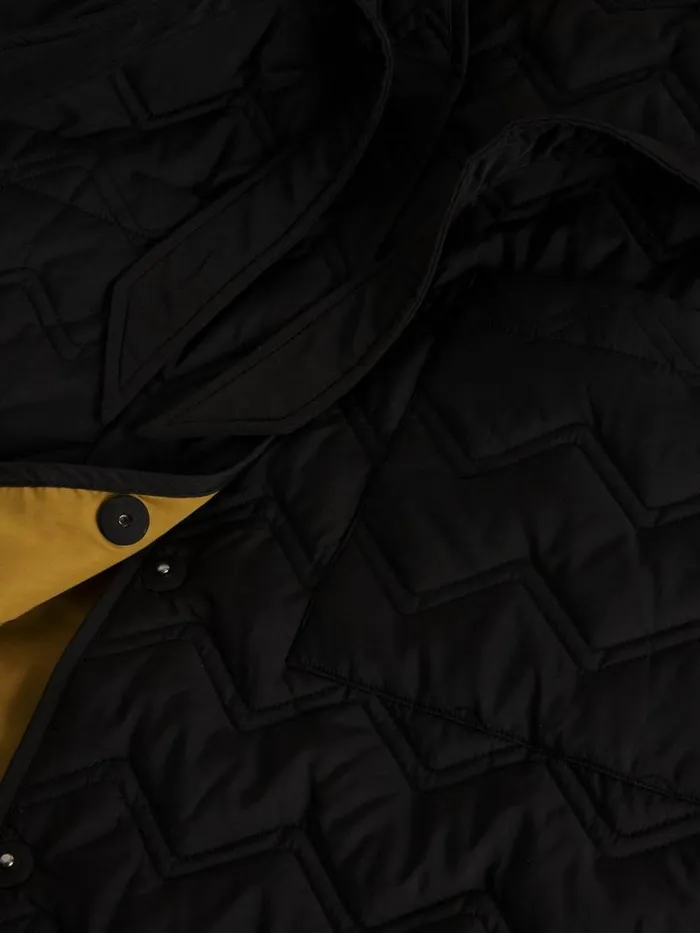 Women Arlet Quilted Coat Pure Black White Stuff Coats and Jackets