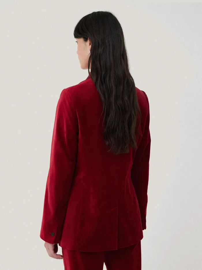 Women Ashby Velvet Blazer Red Jigsaw Suits and Tailoring
