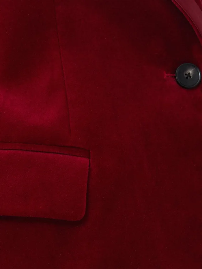 Women Ashby Velvet Blazer Red Jigsaw Suits and Tailoring