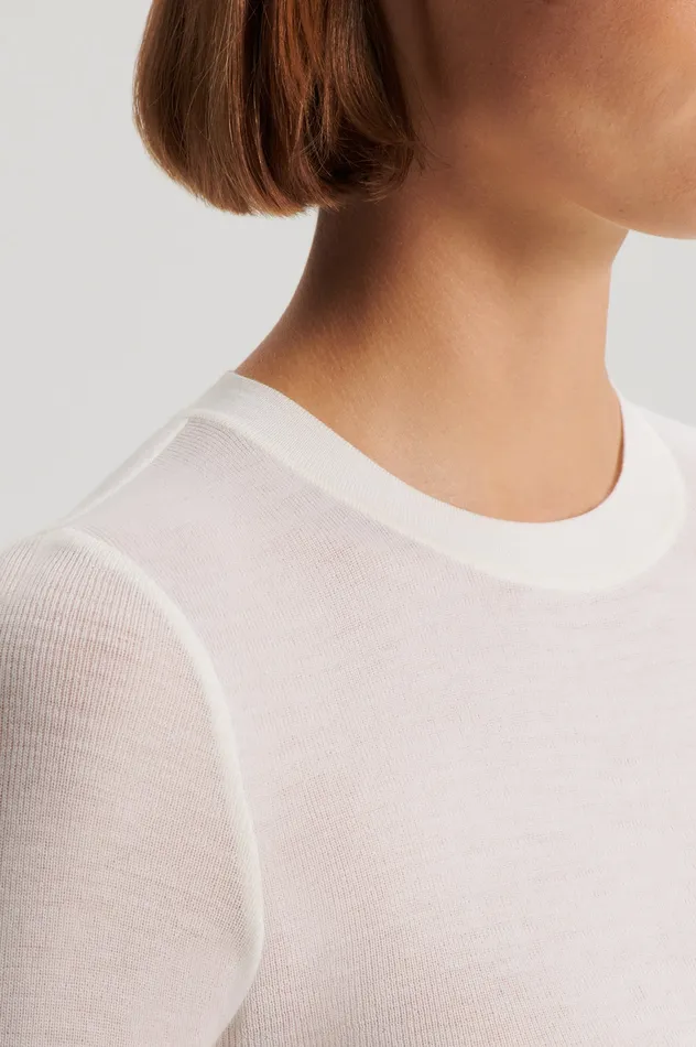Women BABYWOOL CREW SWEATER IVORY Tops Scanlan Theodore Women BABYWOOL CREW SWEATER IVORY Tops Scanlan Theodore