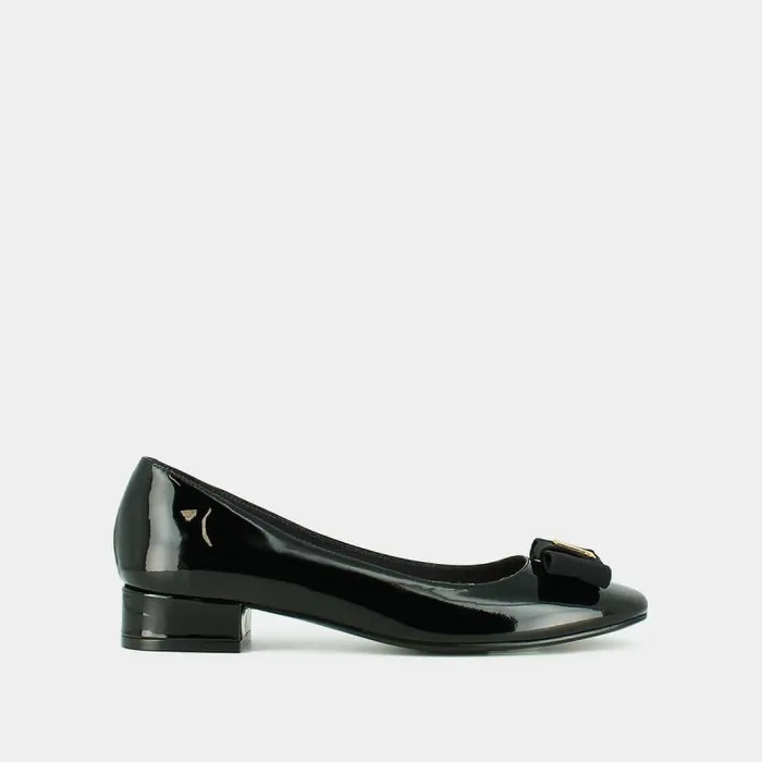 Women Ballet Flats With Bow And Monogram Black JONAK Ballet Flats