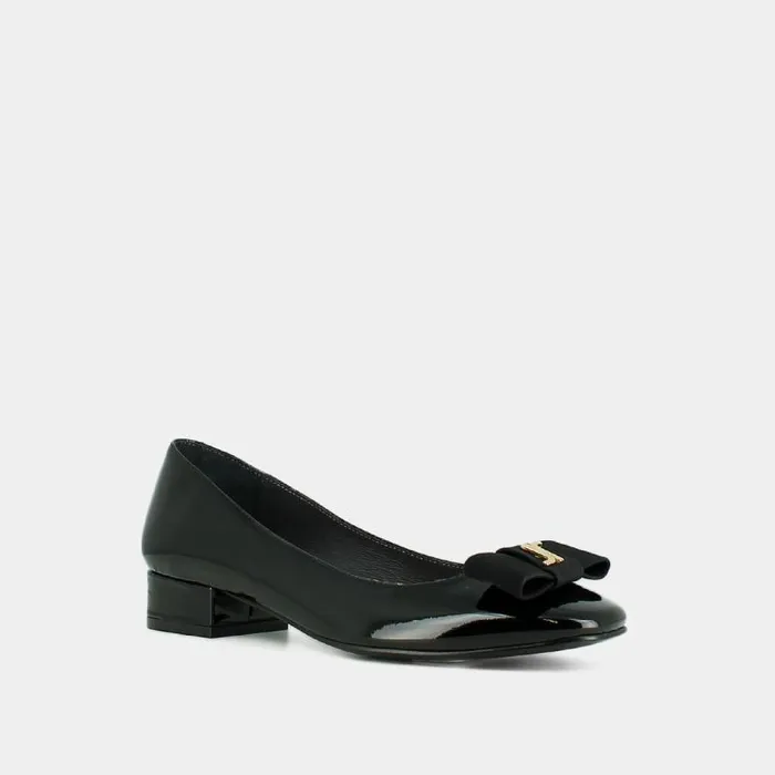 Women Ballet Flats With Bow And Monogram Black JONAK Ballet Flats