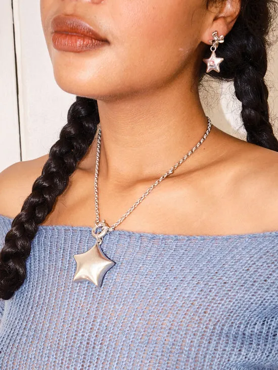 Women Bellatrix Pink Star Earrings Silver Jewelry Lisa Says Gah