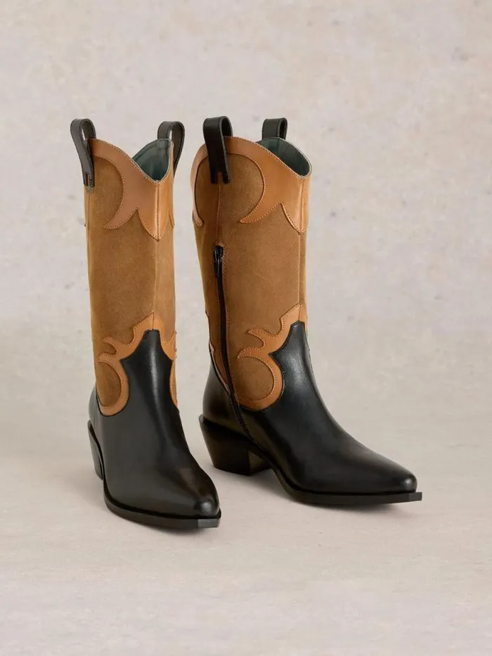 Women Belle Western Boot Black Multi White Stuff Boots