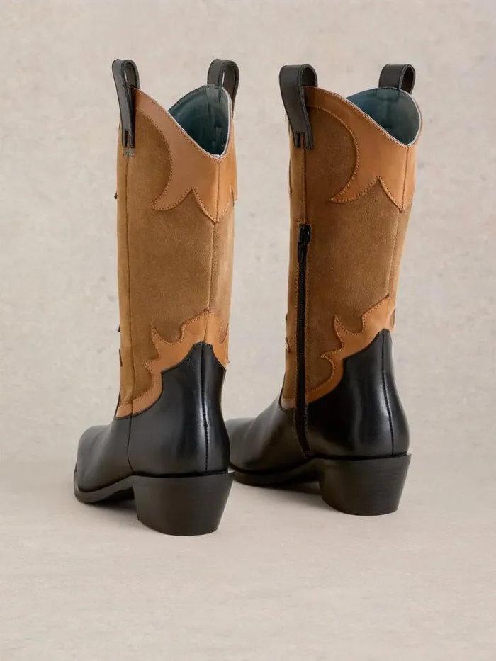 Women Belle Western Boot Black Multi White Stuff Boots