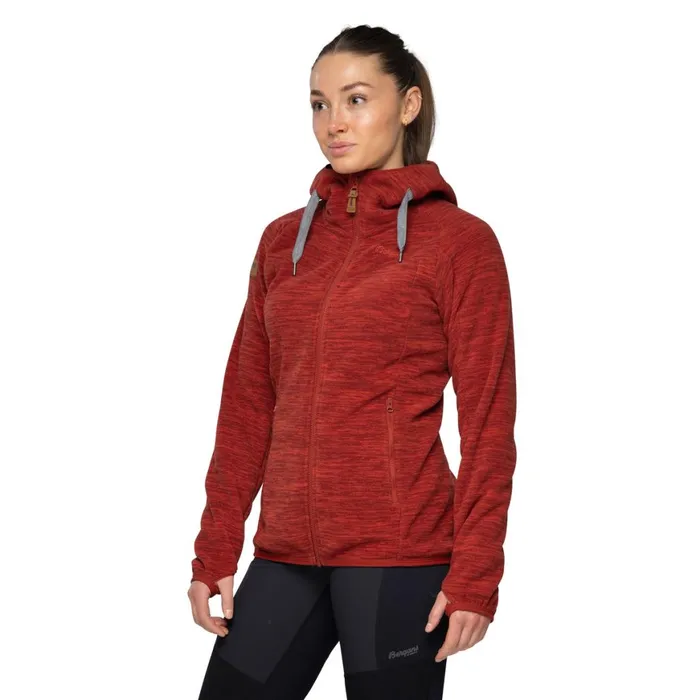 Women Bergans Of Norway Fleece Hareid Fleece W Jacket Chianti Red