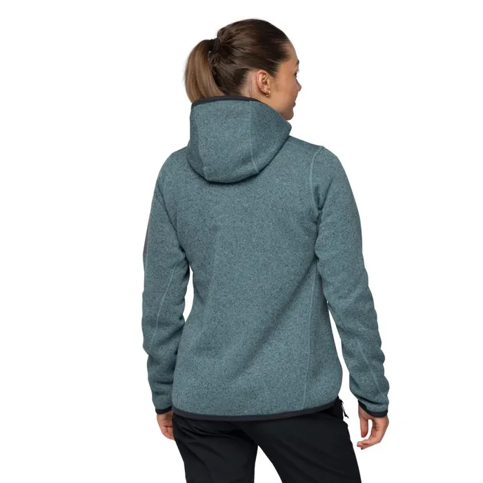 Women Bergans Of Norway Fleece Kamphaug Knitted W Hoodie Grey Sage