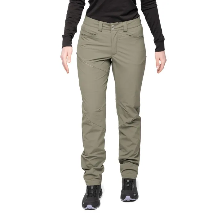 Women Bergans Of Norway Hiking Pants Vandre Light Softshell Pants Green Mud