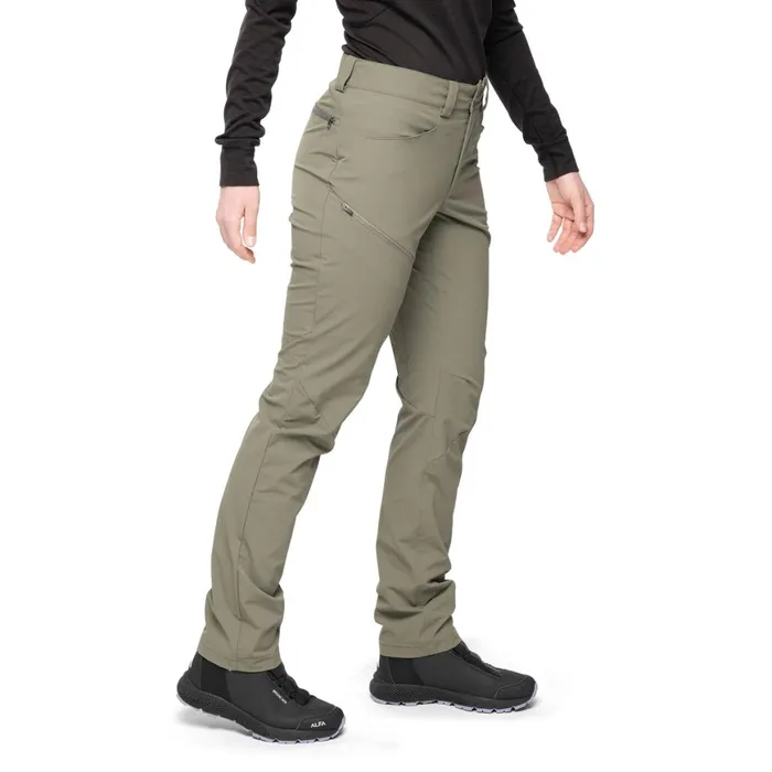 Women Bergans Of Norway Hiking Pants Vandre Light Softshell Pants Green Mud