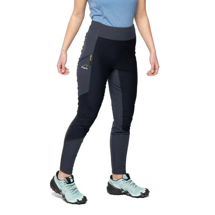 Women Bergans Of Norway Hiking Pants Y Lightline Fast Winter Tights Dark Shadow Grey Black