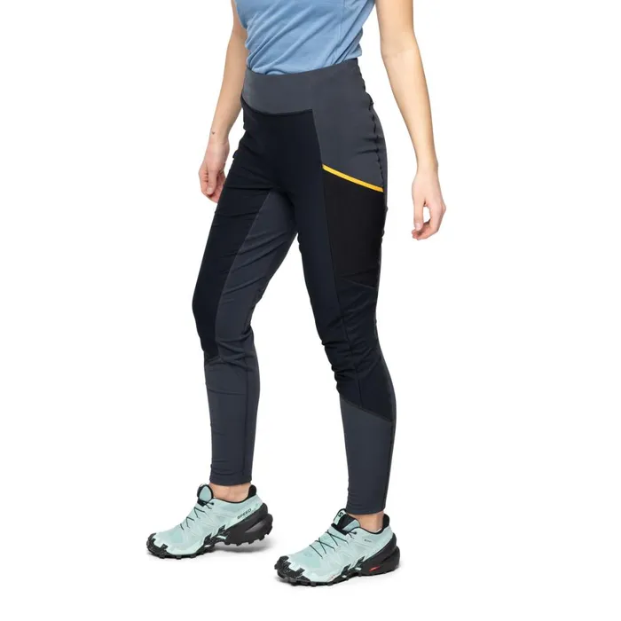 Women Bergans Of Norway Hiking Pants Y Lightline Fast Winter Tights Dark Shadow Grey Black
