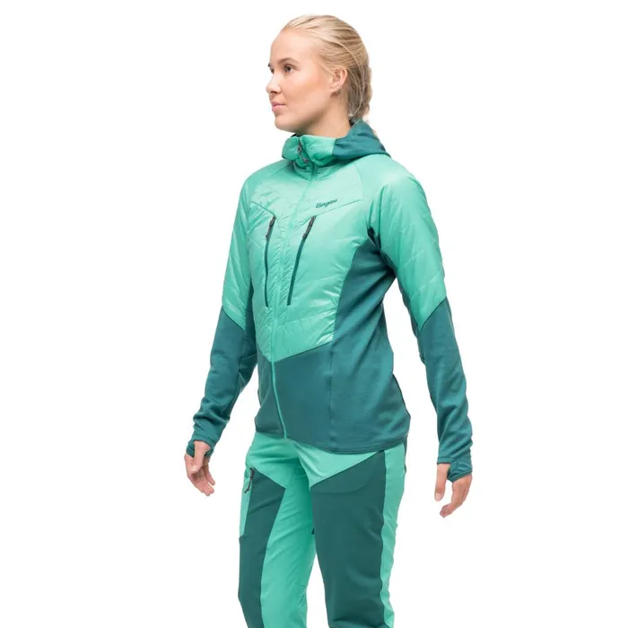 Women Bergans Of Norway Insulated Jackets Tind Light Insulated Jacket Light Malachite Green Malachite Green