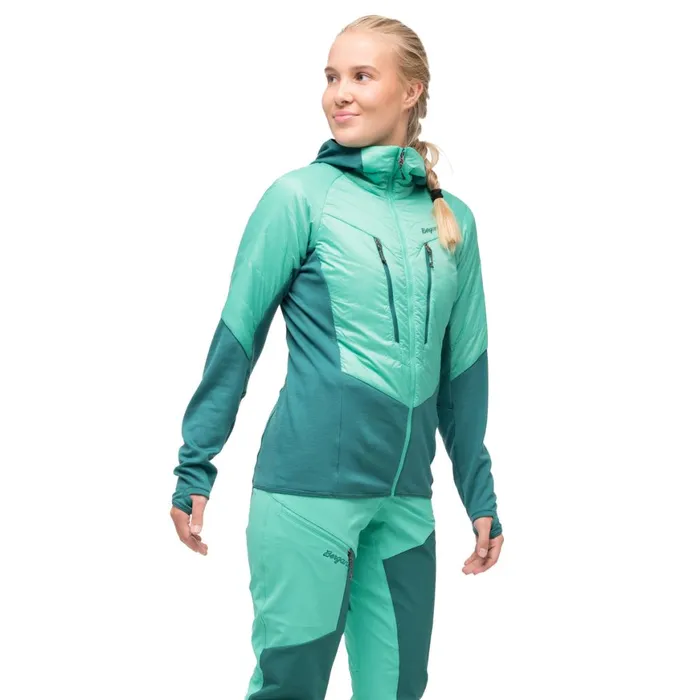 Women Bergans Of Norway Insulated Jackets Tind Light Insulated Jacket Light Malachite Green Malachite Green