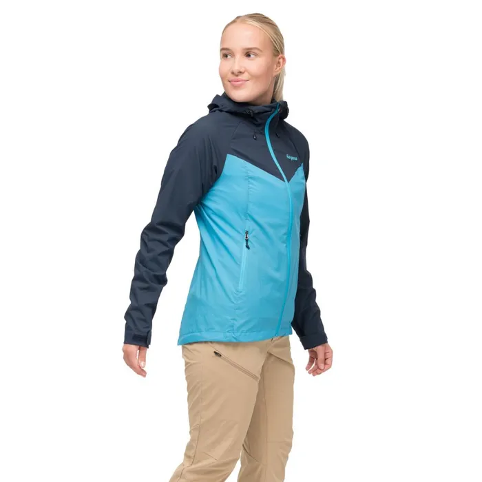 Women Bergans Of Norway Softshell Jackets Rabot Windbreaker Jacket Aqua Lagoon Navy Blue