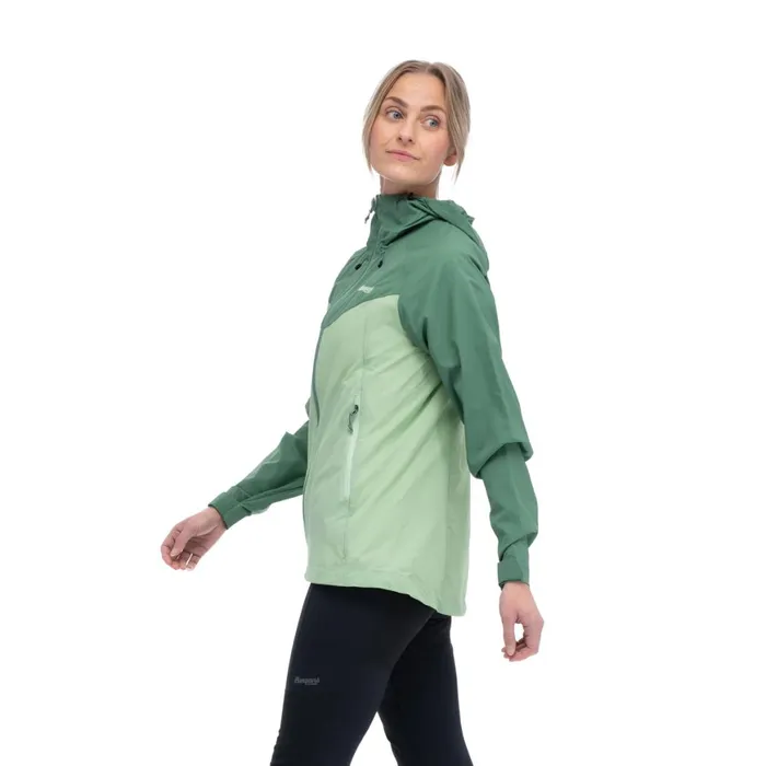 Women Bergans Of Norway Softshell Jackets Skar Light Windbreaker Jacket Light Jade Green Dark Jade Green