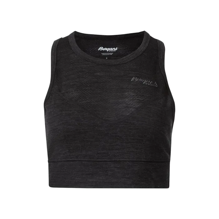 Women Bergans Of Norway Wool TShirts And Tops InnerLight W Top Solid Charcoal
